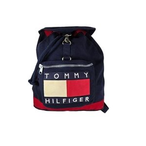 Vtg 90s y2k Tommy Hilfiger spell out drawstring backpack